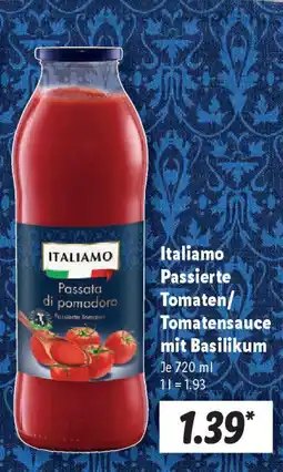 Lidl Italiamo Passierte Tomaten/ Tomatensauce mit Basilikum Angebot