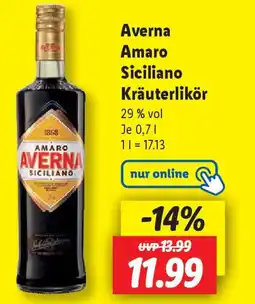 Lidl Averna Amaro Siciliano Kräuterlikör Angebot