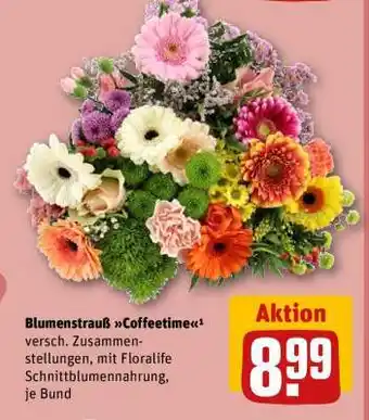 REWE Blumenstrauß Coffeetime Angebot
