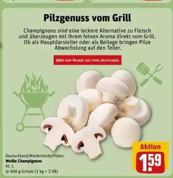 REWE Weiße Champignons Angebot