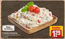 REWE Frischkäsezubereitung mit Tomate und Basilikum, je 100 g Angebot