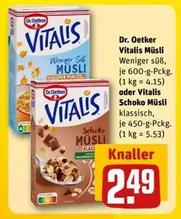 REWE Dr. Oetker Vitalis Müsli oder Vitalis Schoko Müsli Angebot