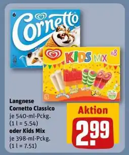 REWE Langnese Cornetto Classico oder Kids Mix Angebot