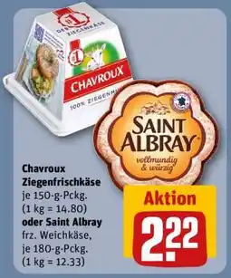 REWE Chavroux Ziegenfrischkäse oder Saint Albray Angebot