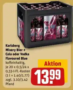 REWE Karlsberg Mixery Bier + Cola oder Vodka Flavoured Blue Angebot