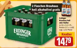 REWE Erdinger Brauhaus hell oder Radler Angebot