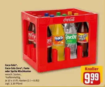 REWE Coca-Cola*, Coca-Cola Zero*, Fanta oder Sprite Mischkasten Angebot