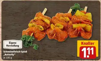 REWE Schweinefleisch-Spieß „Butterfly“ Angebot