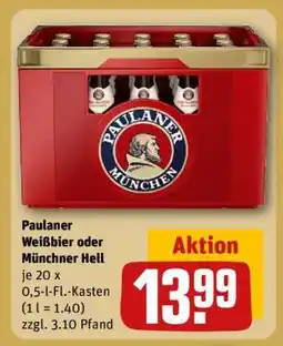 REWE Paulaner Weißbier oder Münchner Hell Angebot