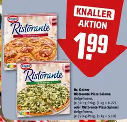 REWE Dr. Oetker Ristorante Pizza Salame oder Ristorante Pizza Spinaci Angebot