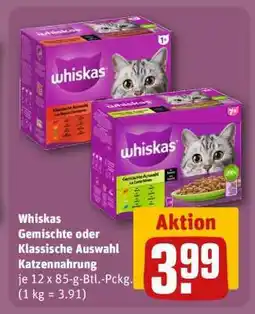 REWE Whiskas Gemischte oder Klassische Auswahl Katzennahrung Angebot