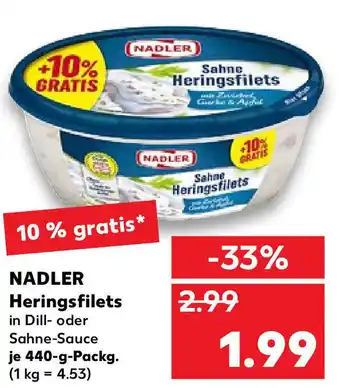 Kaufland Nadler Heringsfilets 440g Packg. Angebot