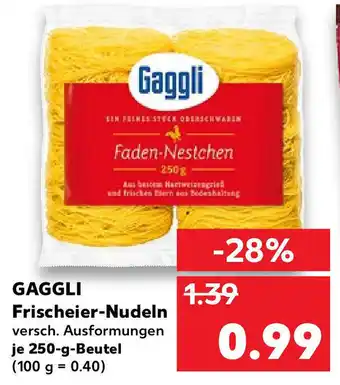 Kaufland Gaggli Frischeier Nudeln 250g Beutel Angebot