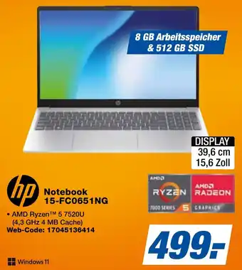 expert Techno Land hp Notebook 15-FC0651NG Angebot