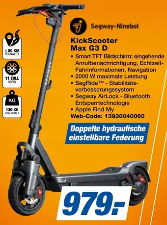 expert Techno Land Segway-Ninebot KickScooter Max G3 D Angebot
