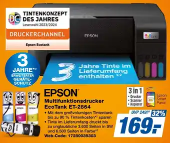 expert Techno Land EPSON Multifunktionsdrucker EcoTank ET-2864 Angebot