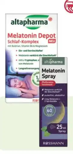 Rossmann Altapharma Melatonin Depot Schlaf Komplex Angebot