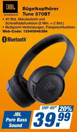 expert Techno Land JBL Bügelkopfhörer Tune 570BT Angebot