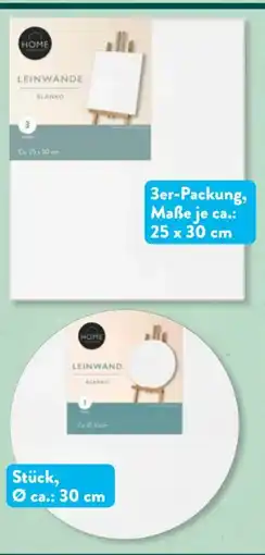 Aldi Süd Home Creation Blanko Leinwände Angebot