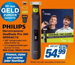 expert Techno Land PHILIPS Herrenrasierer OneBlade Pro 360 QP6542/15 Angebot