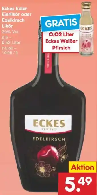 Netto Marken-Discount Eckes Edler Eierlikör oder Edelkirsch Angebot
