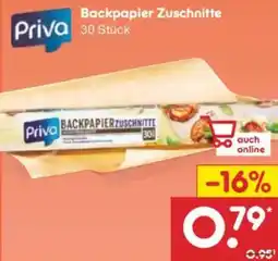 Netto Marken-Discount Priva Backpapier Zuschnitte Angebot