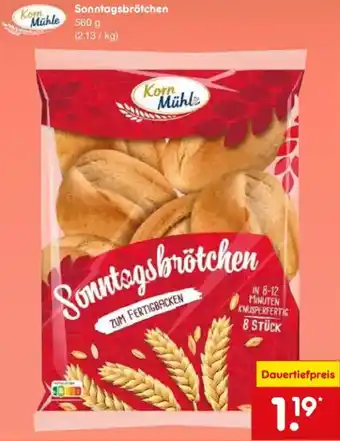Netto Marken-Discount Korn Mühle Sonntagsbrötchen Angebot