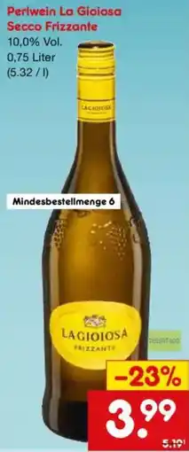 Netto Marken-Discount Perlwein La Gioiosa Secco Frizzante Angebot