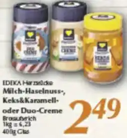 inkoop Edeka Herzstücke Milch-Haselnuss-, Keks&Karamell oder Duo-Creme Angebot
