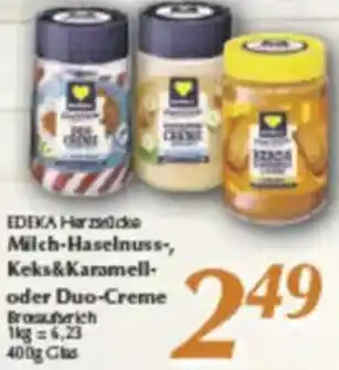 inkoop Edeka Herzstücke Milch-Haselnuss-, Keks&Karamell oder Duo-Creme Angebot