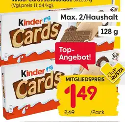 Rusta Kinder cards Angebot