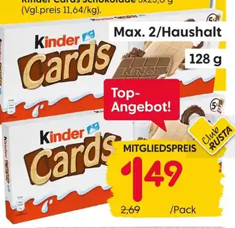 Rusta Kinder cards Angebot