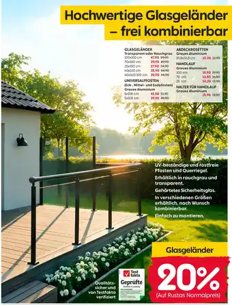 Rusta Hochwertige glasgeländer Angebot