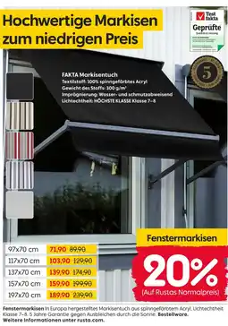 Rusta Fakta fenstermarkisen Angebot