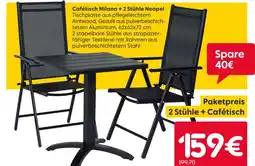 Rusta Cafétisch milano + 2 stühle neapel Angebot