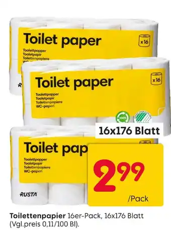 Rusta Toilettenpapier Angebot