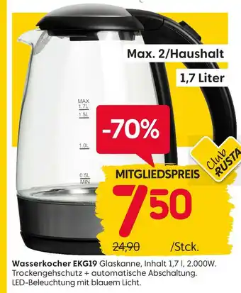 Rusta Wasserkocher ekg19 Angebot