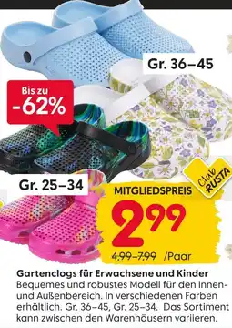 Rusta Gartenclogs für erwachsene und kinder Angebot