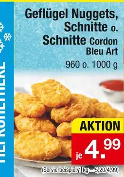 Zimmermann Geflügel nuggets, schnitte o. schnitte cordon bleu art Angebot