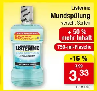 Zimmermann Listerine mundspülung Angebot