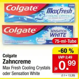 Zimmermann Colgate max fresh cooling crystals oder sensation white Angebot