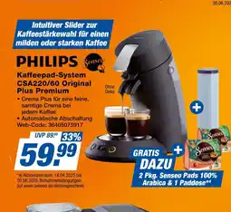 Expert Philips kaffeepad-system csa220/60 original plus premium Angebot