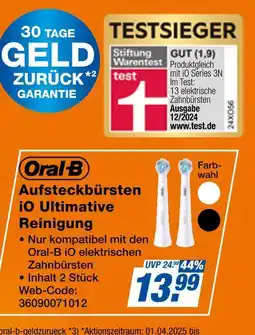 Expert Oral-b aufsteckbürsten io ultimative reinigung Angebot