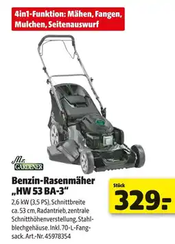 Hagebau Mr. gardener benzin-rasenmäher hw 53 ba-3 Angebot