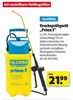 Hagebau Gloria drucksprühgerät prima 3 Angebot