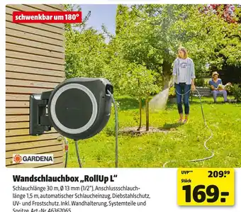 Hagebau Gardena wandschlauchbox rollup l Angebot
