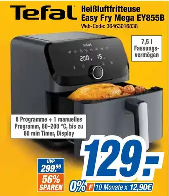 Expert Tefal heißluftfritteuse easy fry mega ey855b Angebot