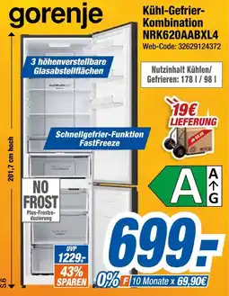 Expert Gorenje kühl-gefrier-kombination nrk620aabxl4 Angebot