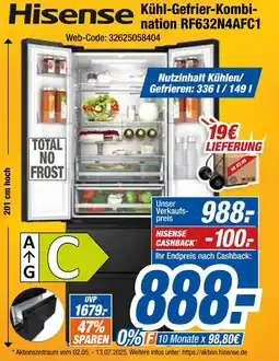 Expert Hisense kühl-gefrier-kombination rf632n4afc1 Angebot