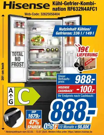Expert Hisense kühl-gefrier-kombination rf632n4afc1 Angebot